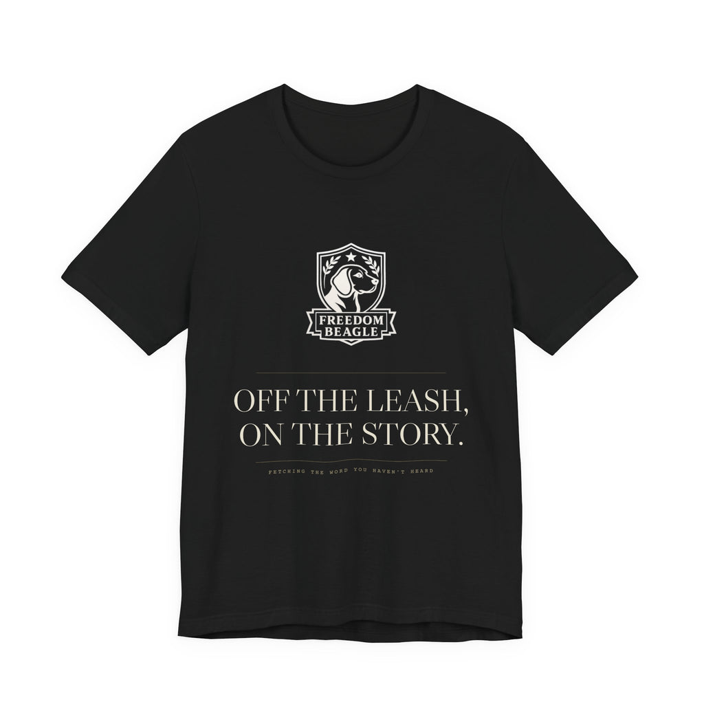 Off the Leash, On the Story — Freedom Beagle Crest Tee (Black)