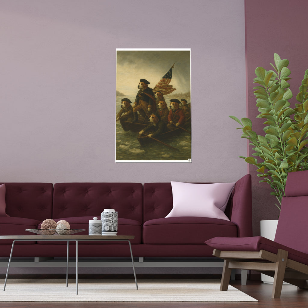 Silk Poster - Delaware River Crossing George Washington Print
