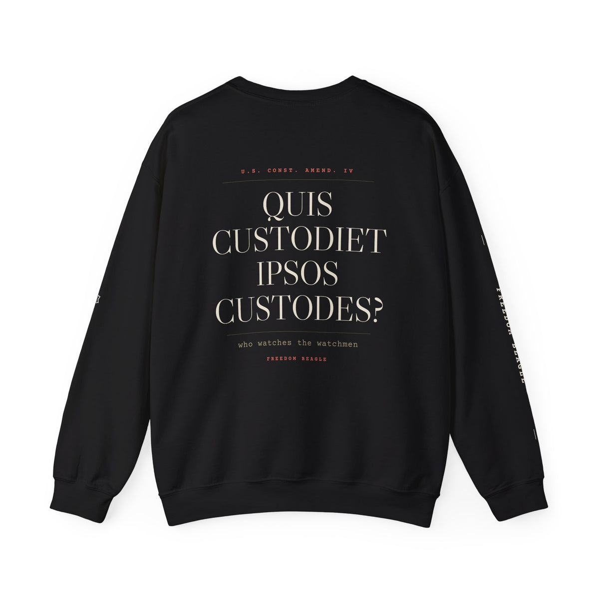 Quis Custodiet Full Kit Crewneck — Who Watches the Watchmen (Black)