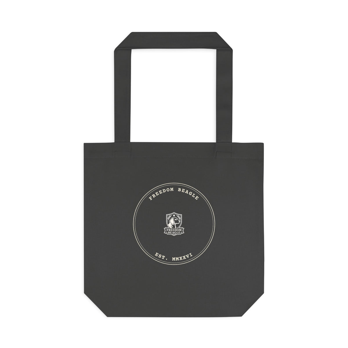 Freedom Beagle Seal — Cotton Tote (Black)