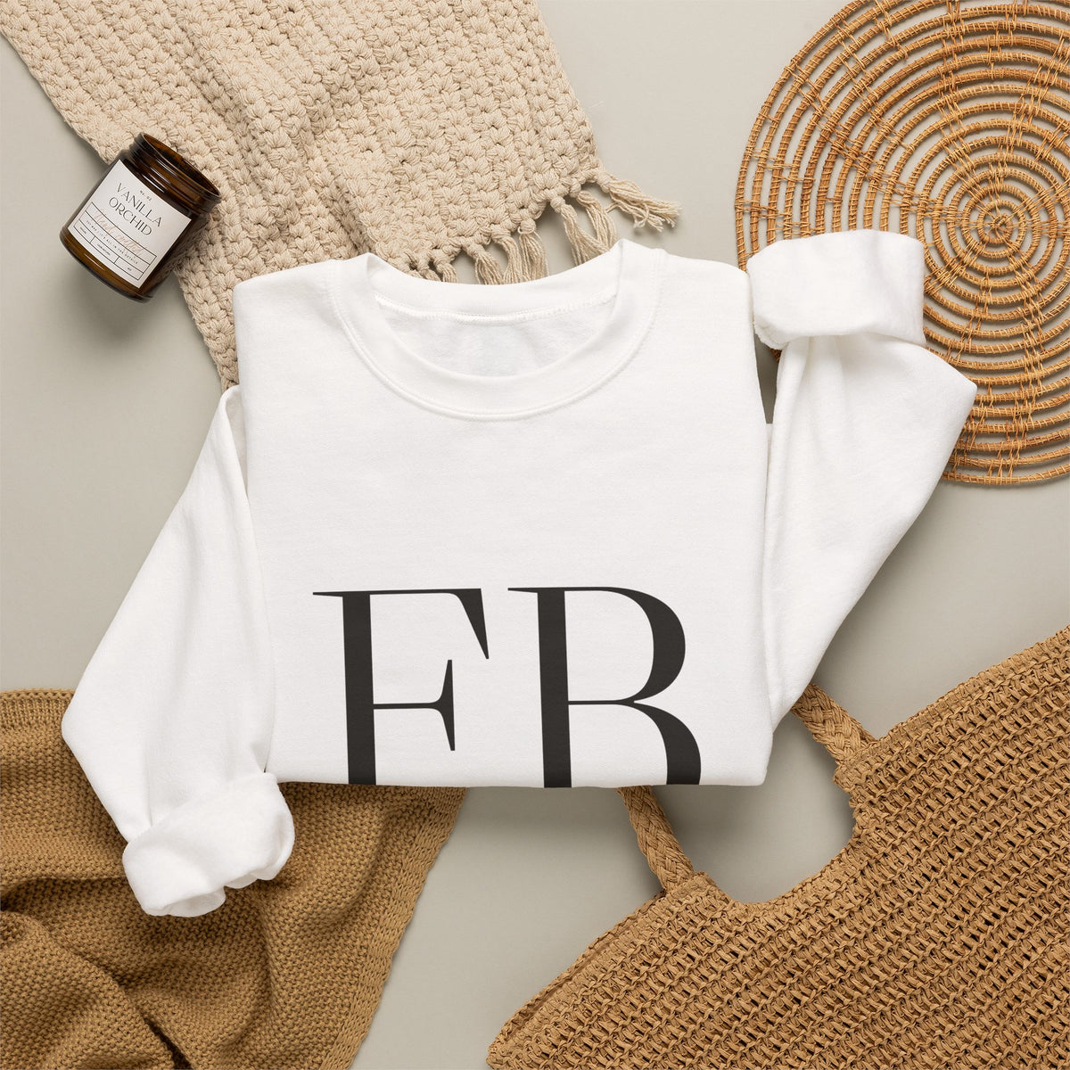 Monogram Full Kit Crewneck — Freedom Beagle, Stacked (Sand)