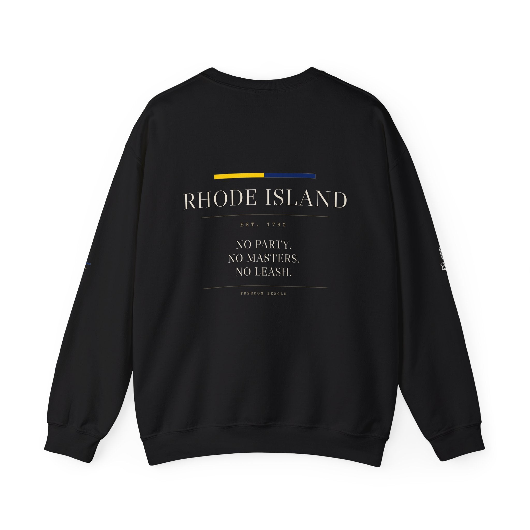 Rhode Island — Freedom Beagle State Series Crewneck (Black)