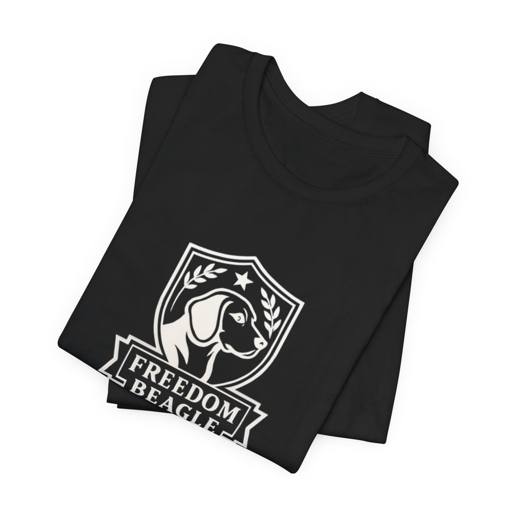 Freedom Beagle Crest — Left Chest Tee (Black)