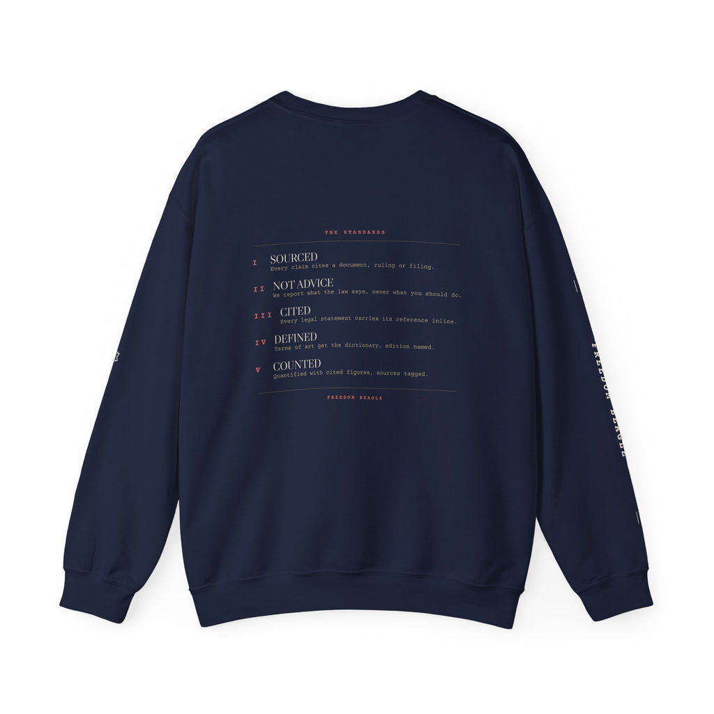 The Standards Full Kit Crewneck — Five Rules, Numbered (Black)