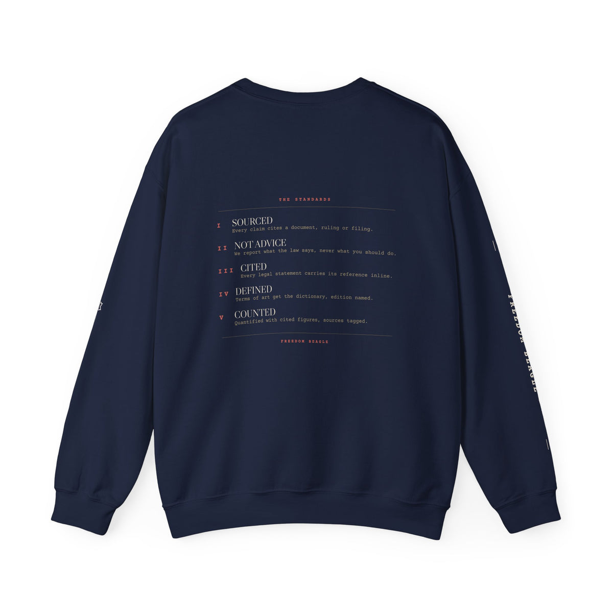 The Standards Full Kit Crewneck — Five Rules, Numbered (Black)