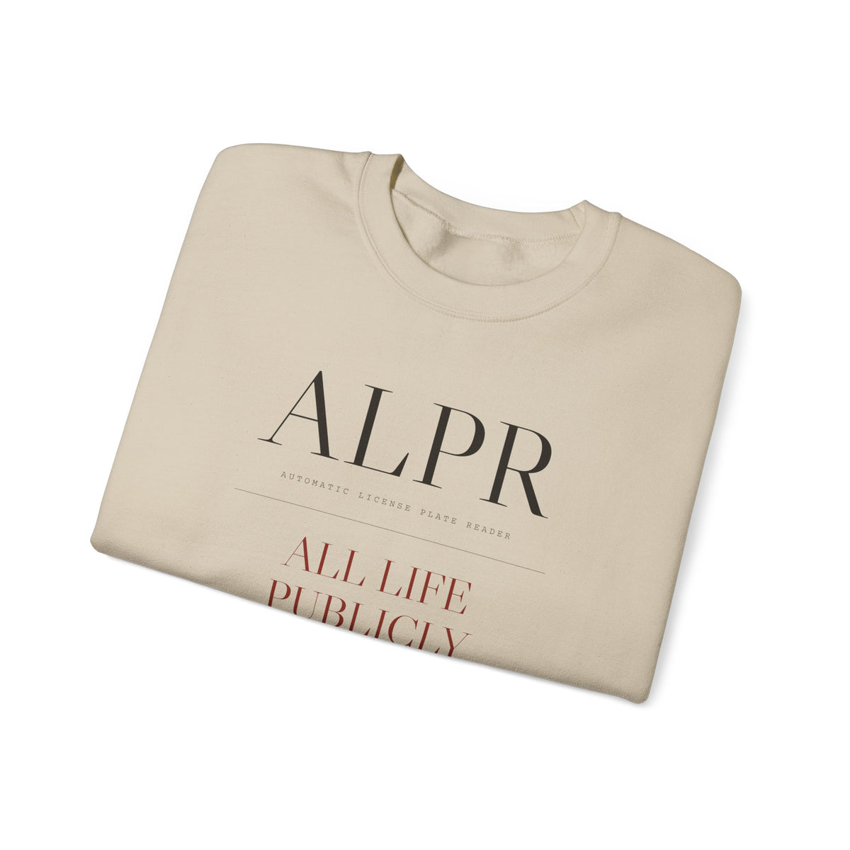 ALPR — All Life Publicly Recorded Crewneck (Sand)