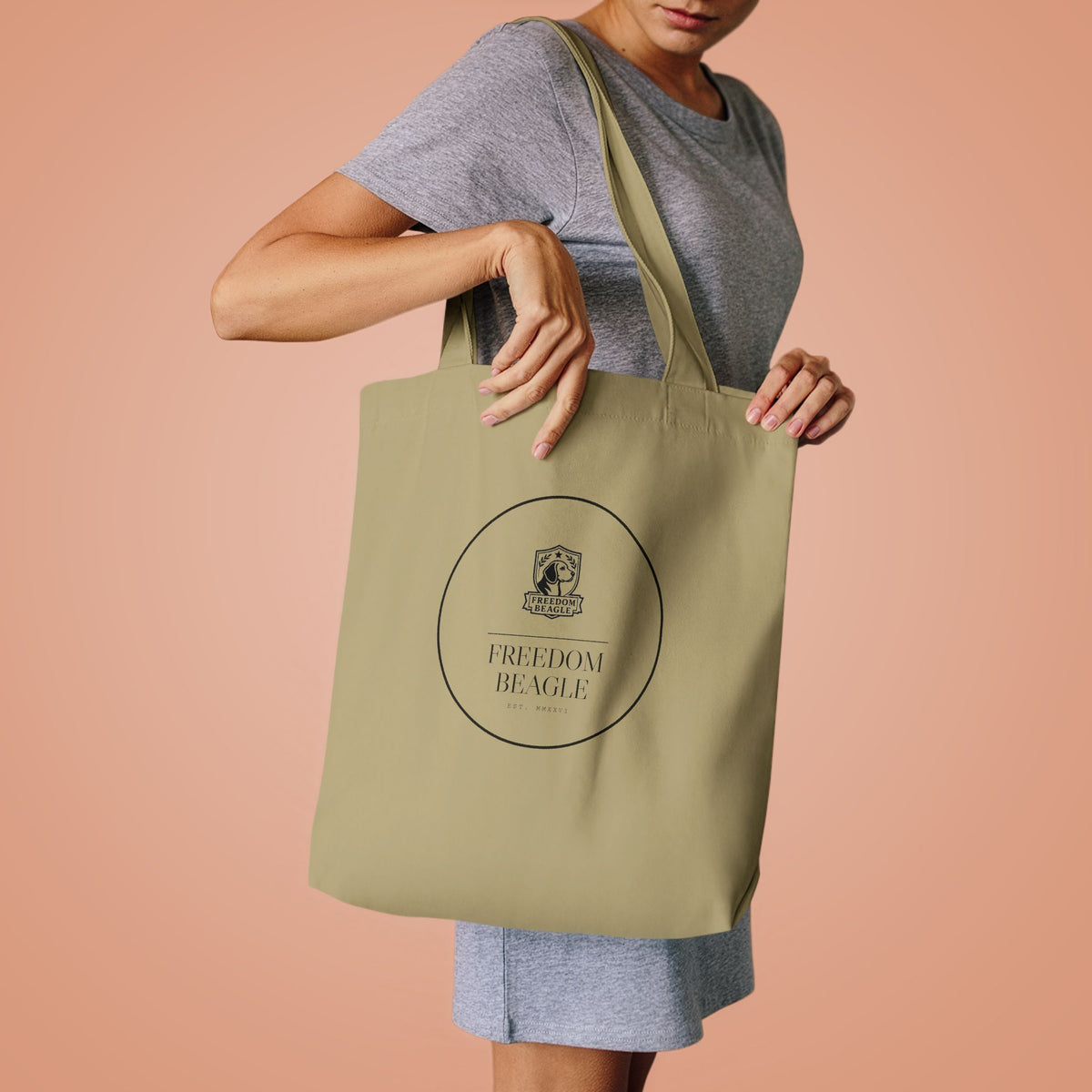 Freedom Beagle Seal — Roundel Tote (Bone)