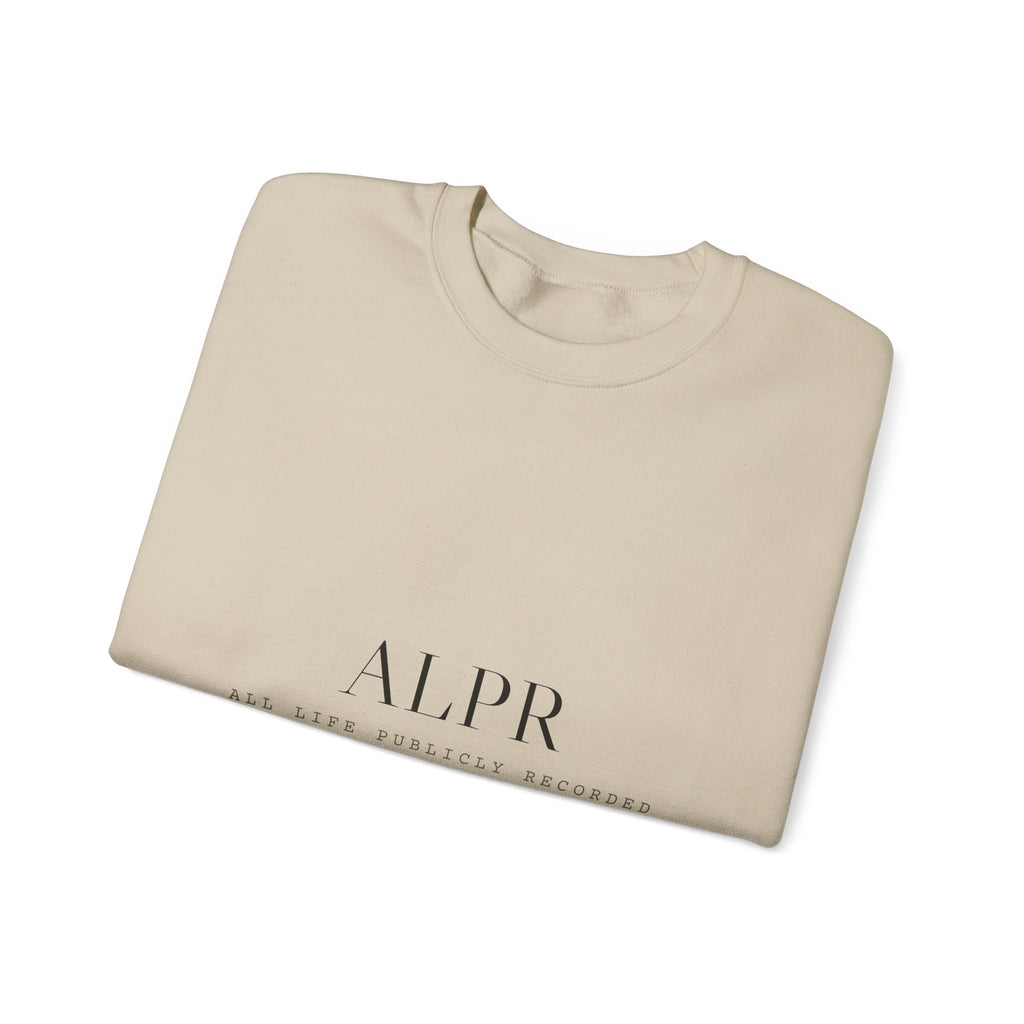 ALPR Full Kit Crewneck — All Life Publicly Recorded (Sand)