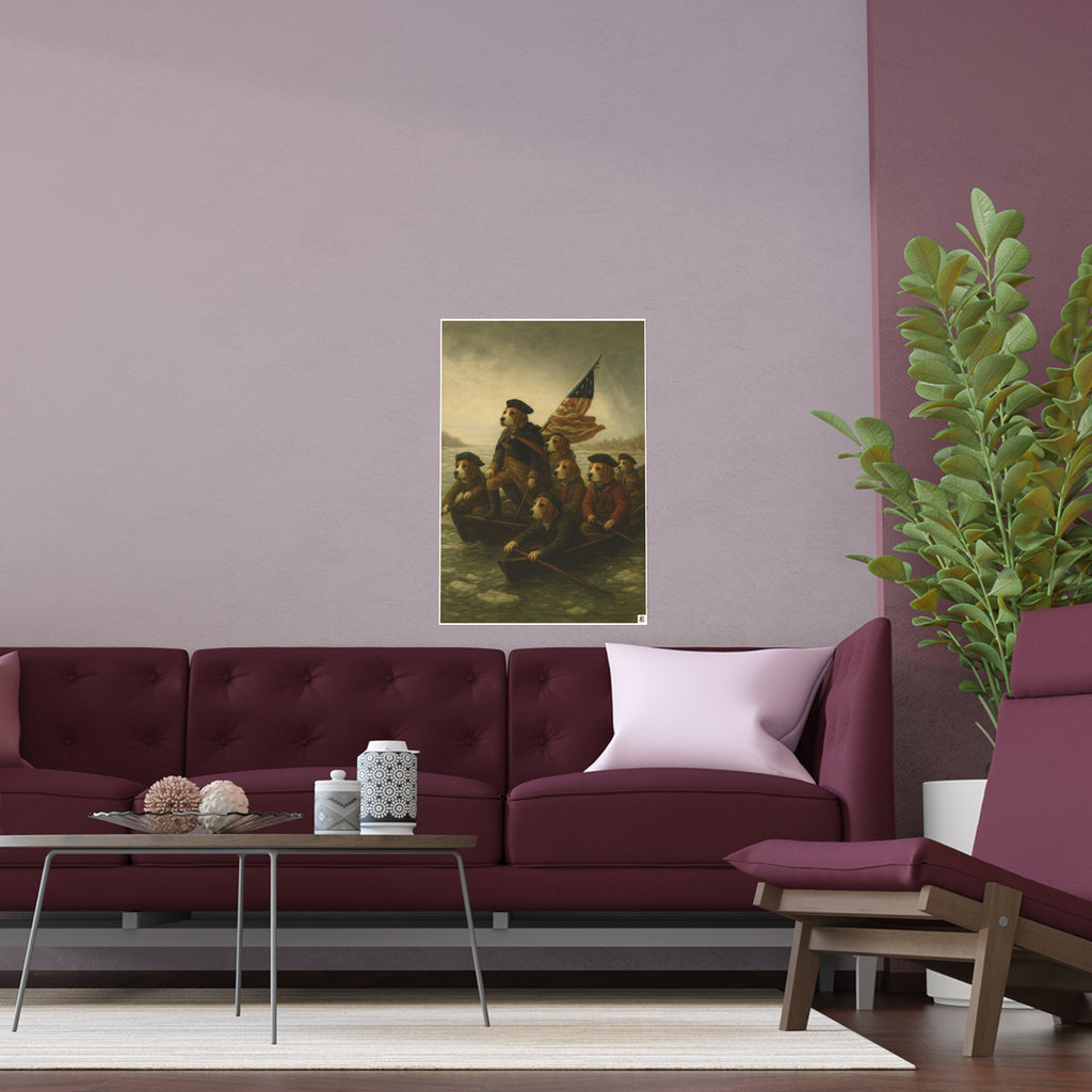 Silk Poster - Delaware River Crossing George Washington Print