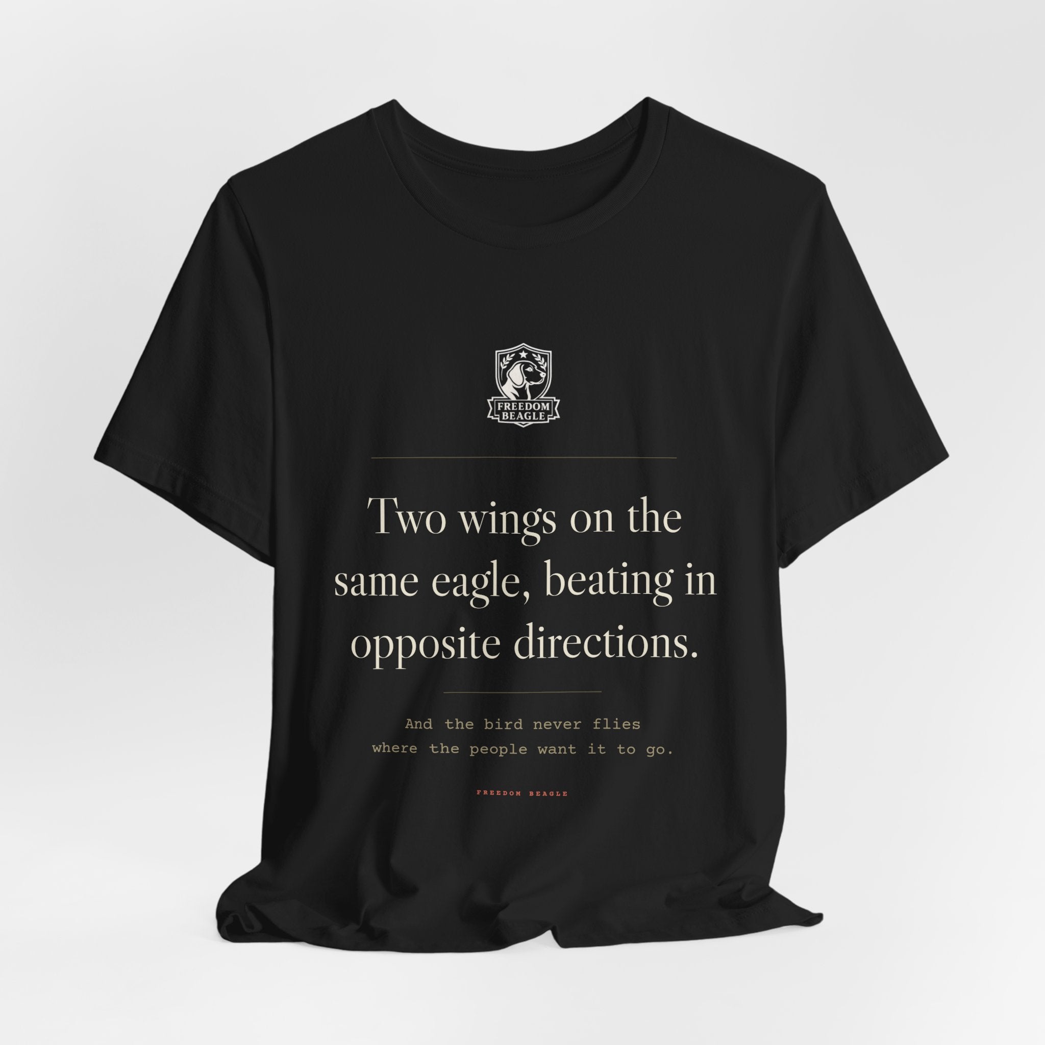 Two Wings on the Same Eagle — Two-Party Critique Tee (Black)