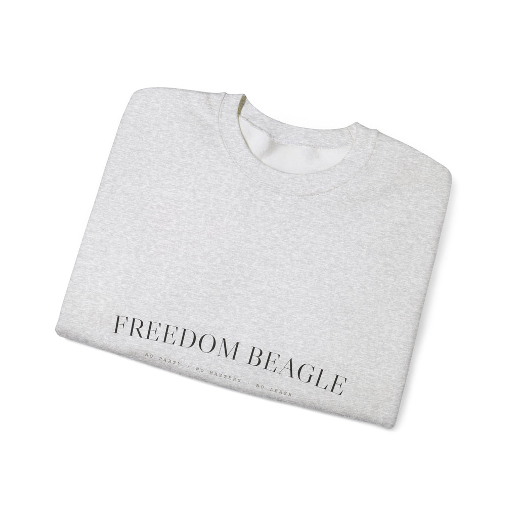 Freedom Beagle Crewneck — No Party, No Masters, No Leash (Sand)