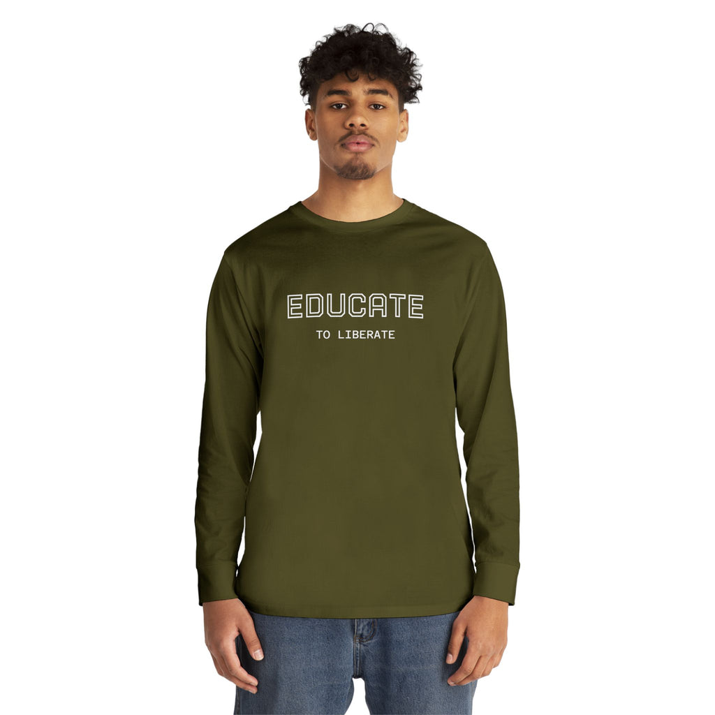 Long Sleeve Tee - Charlie Kirk, Educate to Liberate Design