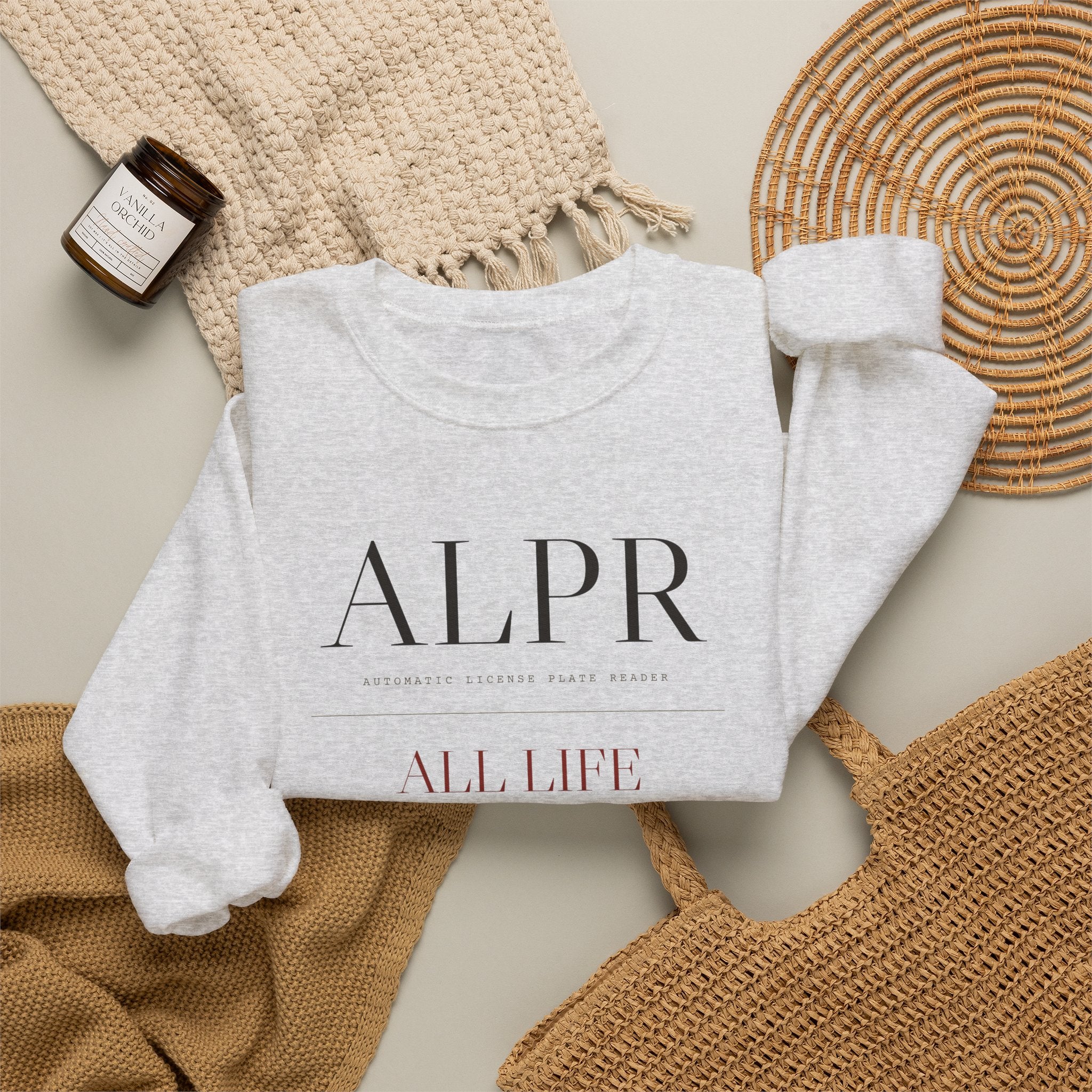 ALPR — All Life Publicly Recorded Crewneck (Sand)