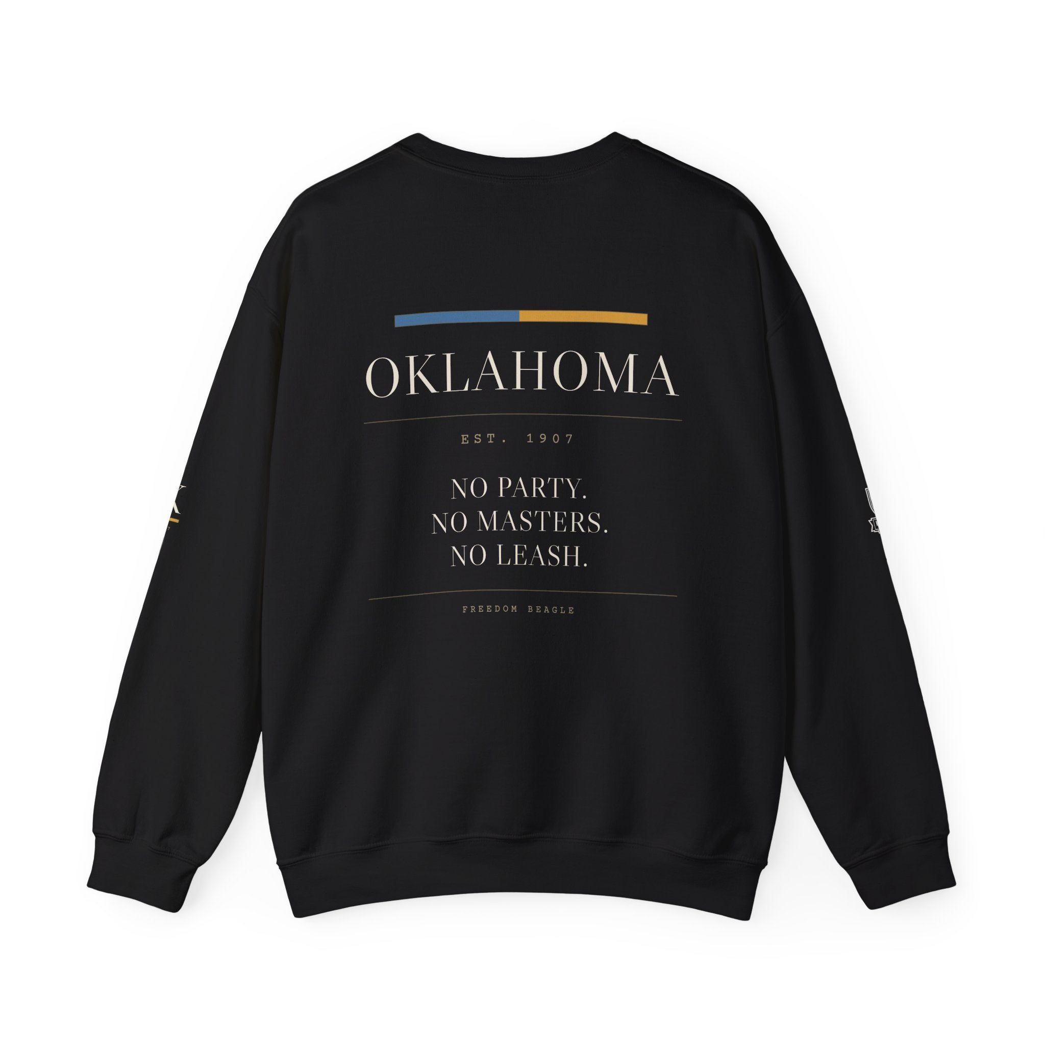Oklahoma — Freedom Beagle State Series Crewneck (Black)