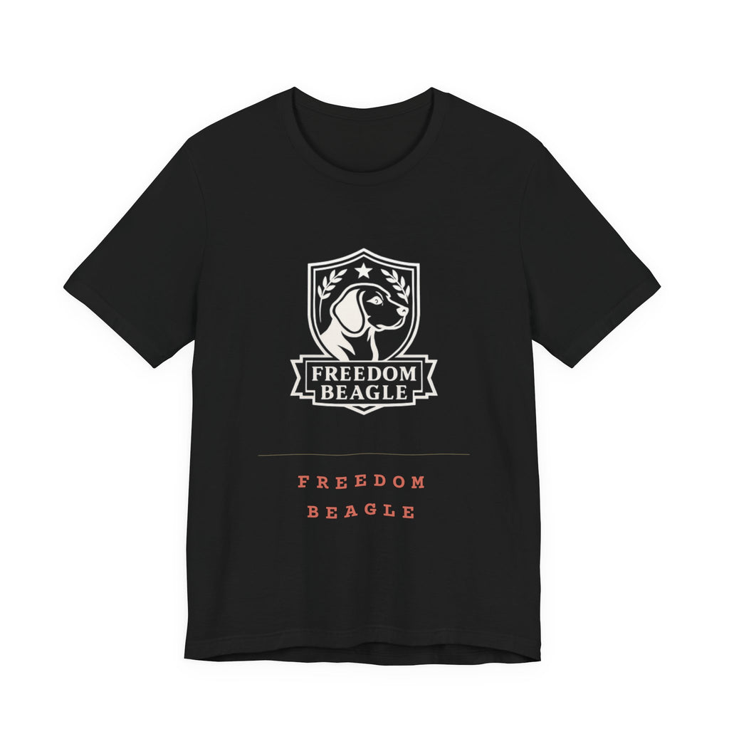 Freedom Beagle Crest — Left Chest Tee (Black)
