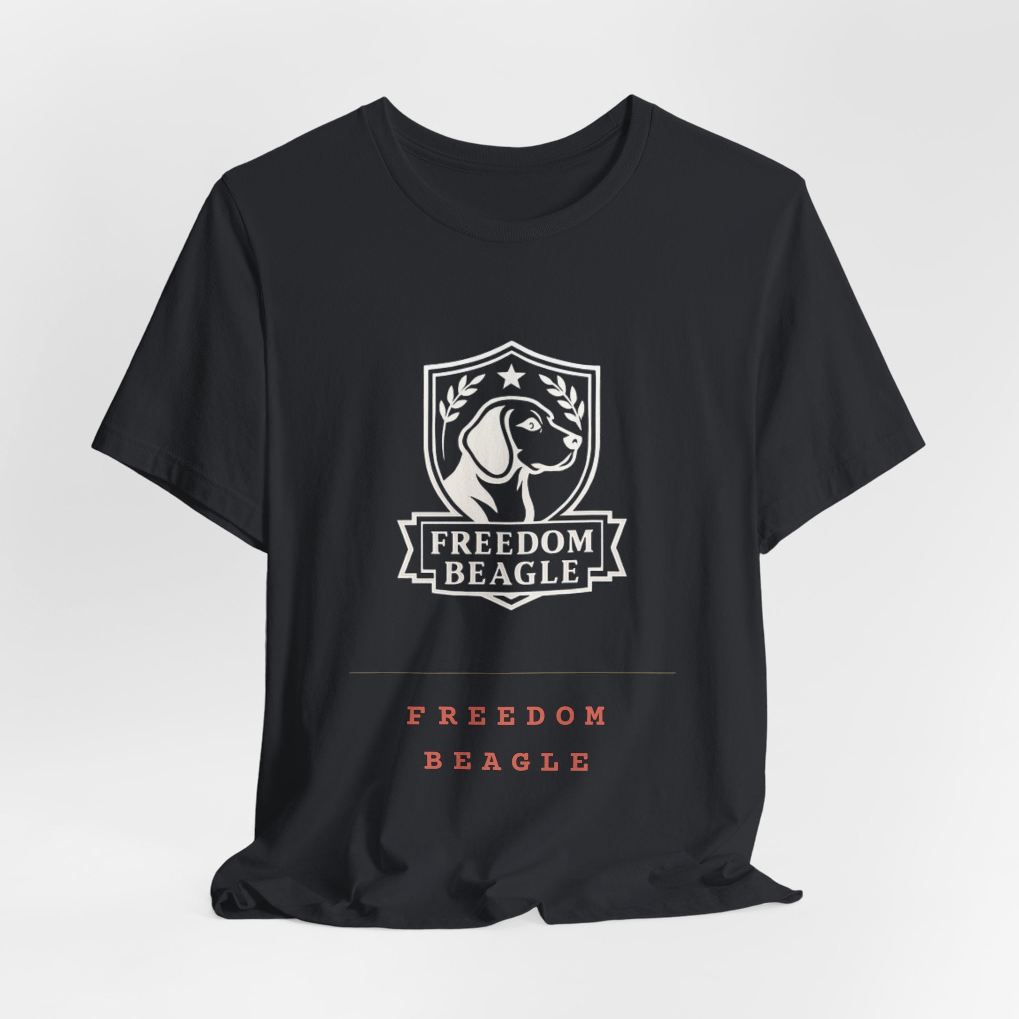 Freedom Beagle Crest — Left Chest Tee (Black)