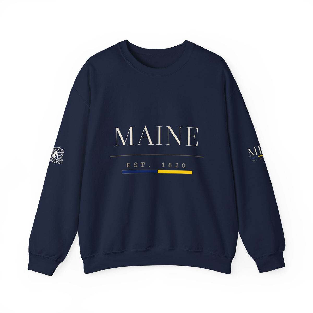 Maine — Freedom Beagle State Series Crewneck (Black)