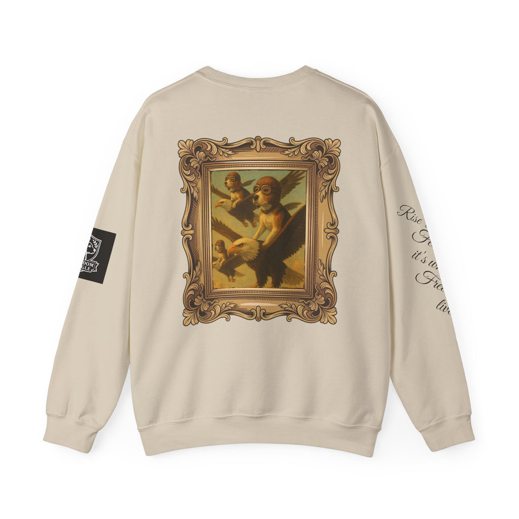 Crewneck Sweatshirt - Rise Above Fear Freedom Beagles on Eagles Design