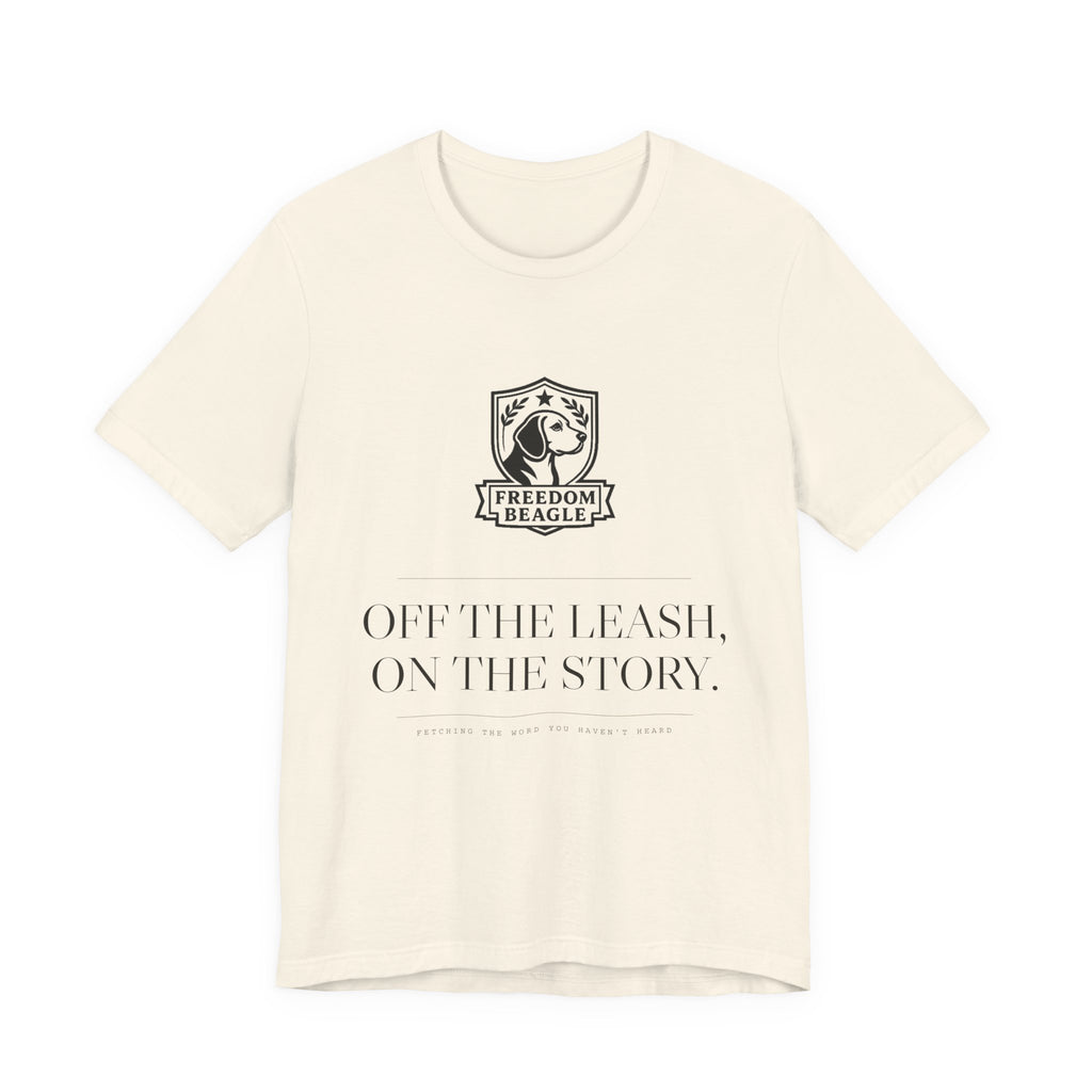 Off the Leash, On the Story — Freedom Beagle Crest Tee (Natural)