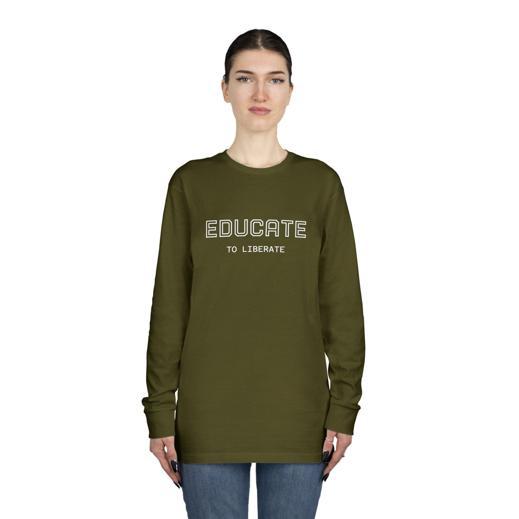 Long Sleeve Tee - Charlie Kirk, Educate to Liberate Design