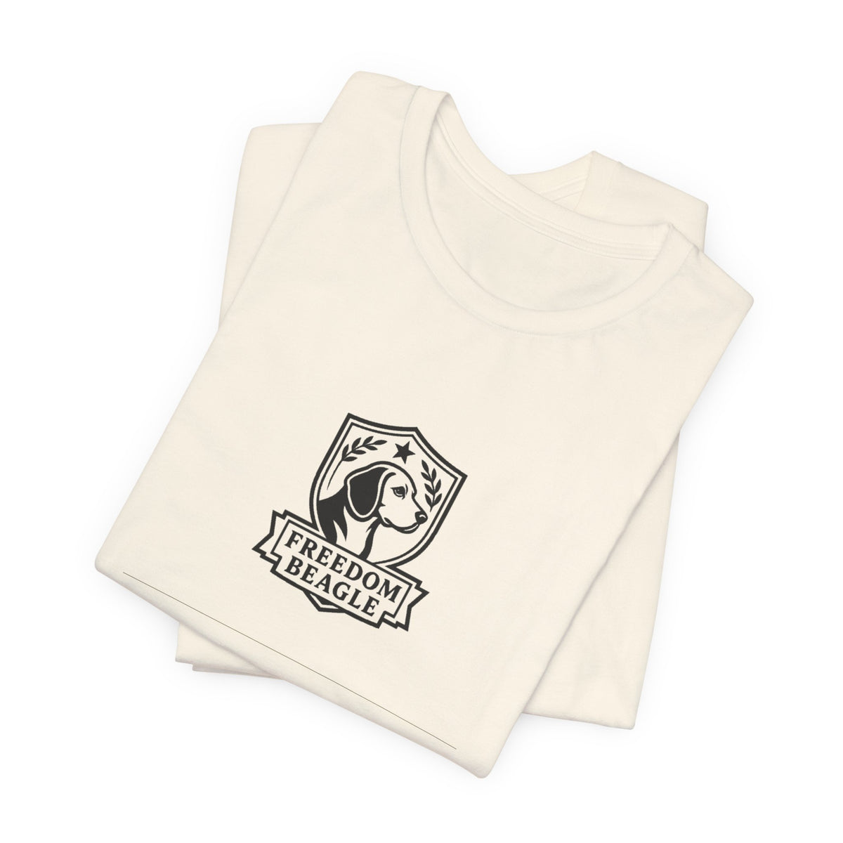Off the Leash, On the Story — Freedom Beagle Crest Tee (Natural)