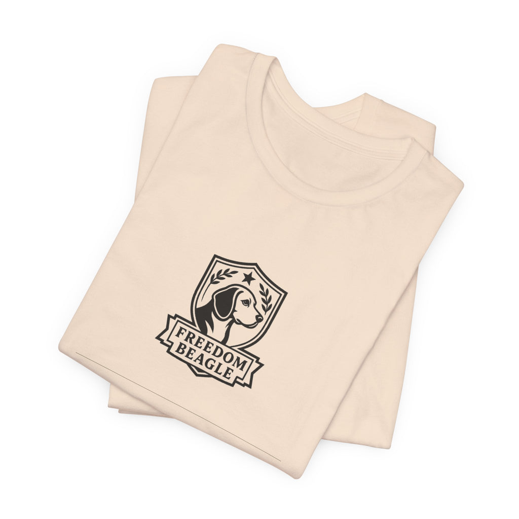 Off the Leash, On the Story — Freedom Beagle Crest Tee (Natural)