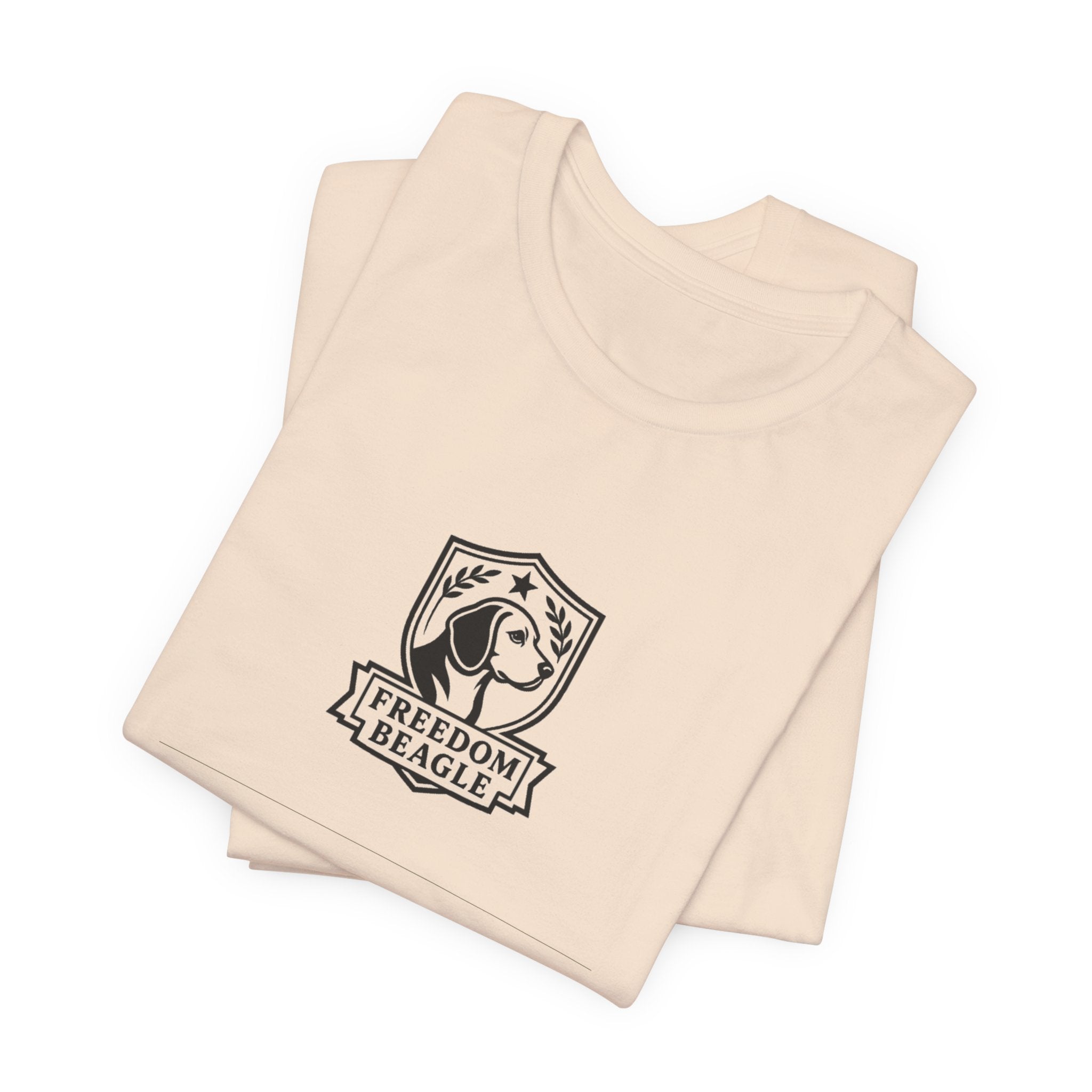 Off the Leash, On the Story — Freedom Beagle Crest Tee (Natural)