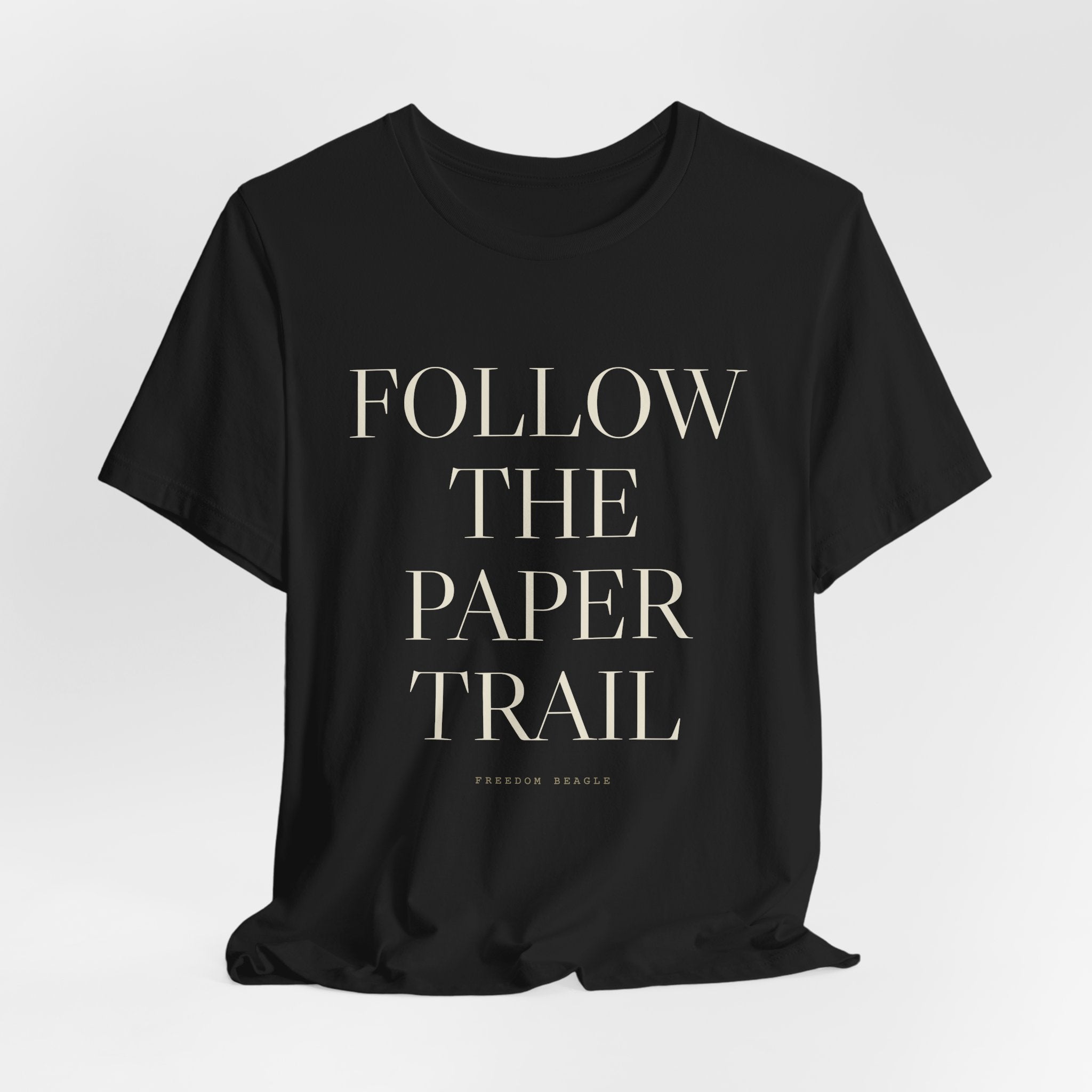 Follow the Paper Trail — Tee (Black)