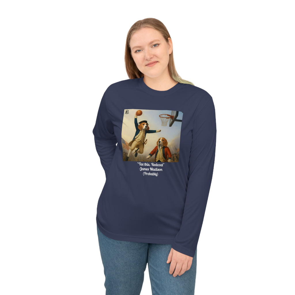 Unisex Performance Long Sleeve Shirt with Basketball Design - Perfect for Sports, Gym, Gifts, Activewear, Birthday, Holidays