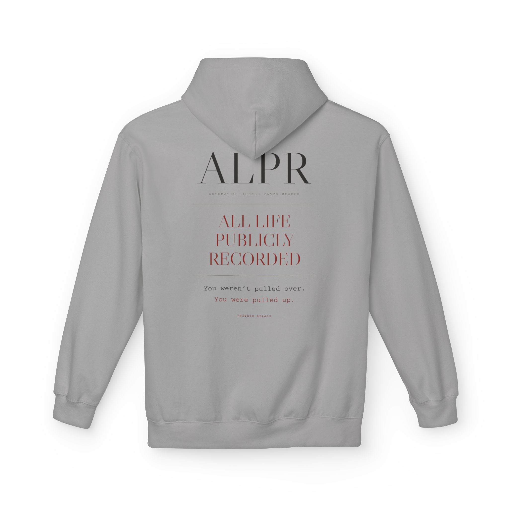 ALPR — All Life Publicly Recorded Hoodie (Cement)