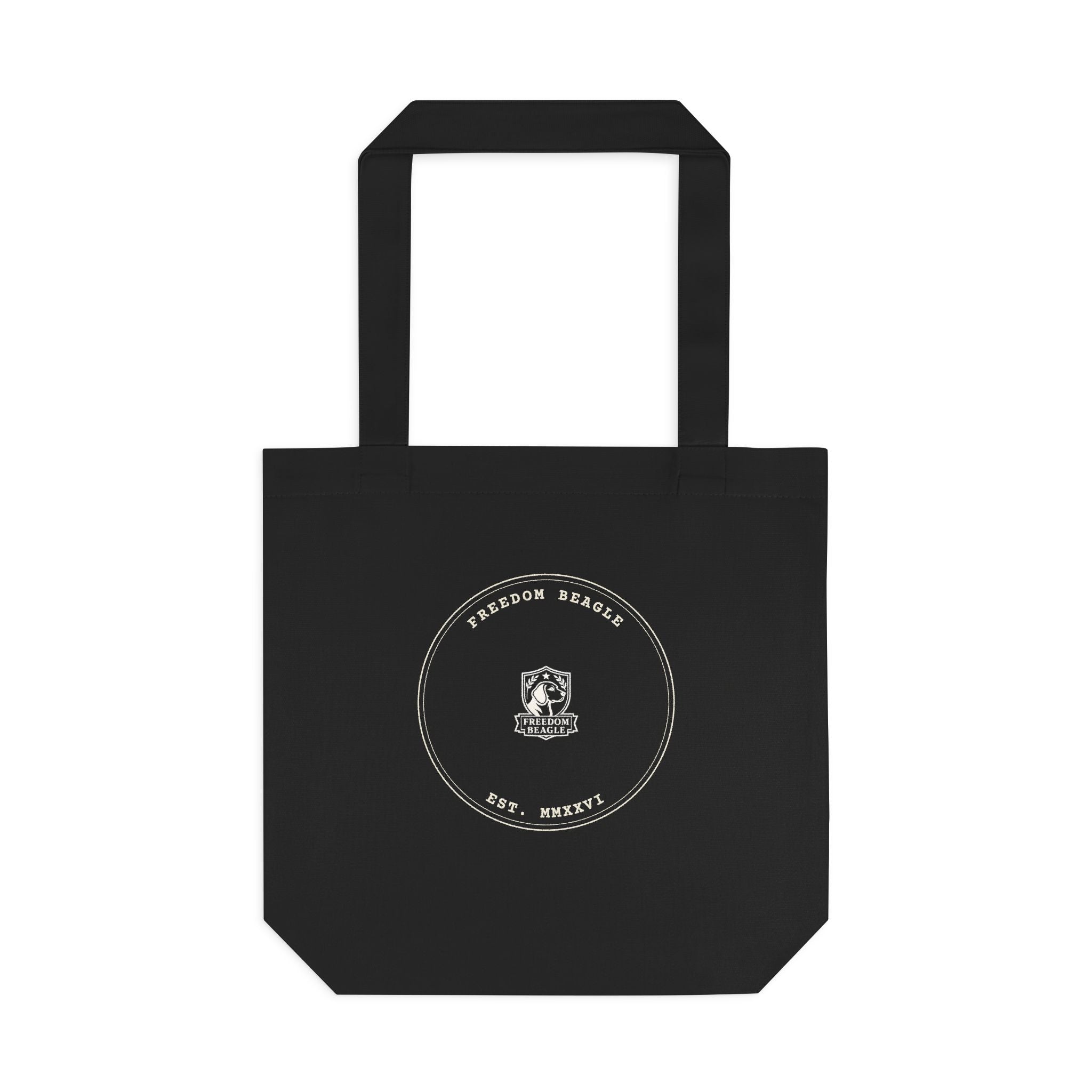 Freedom Beagle Seal — Cotton Tote (Black)