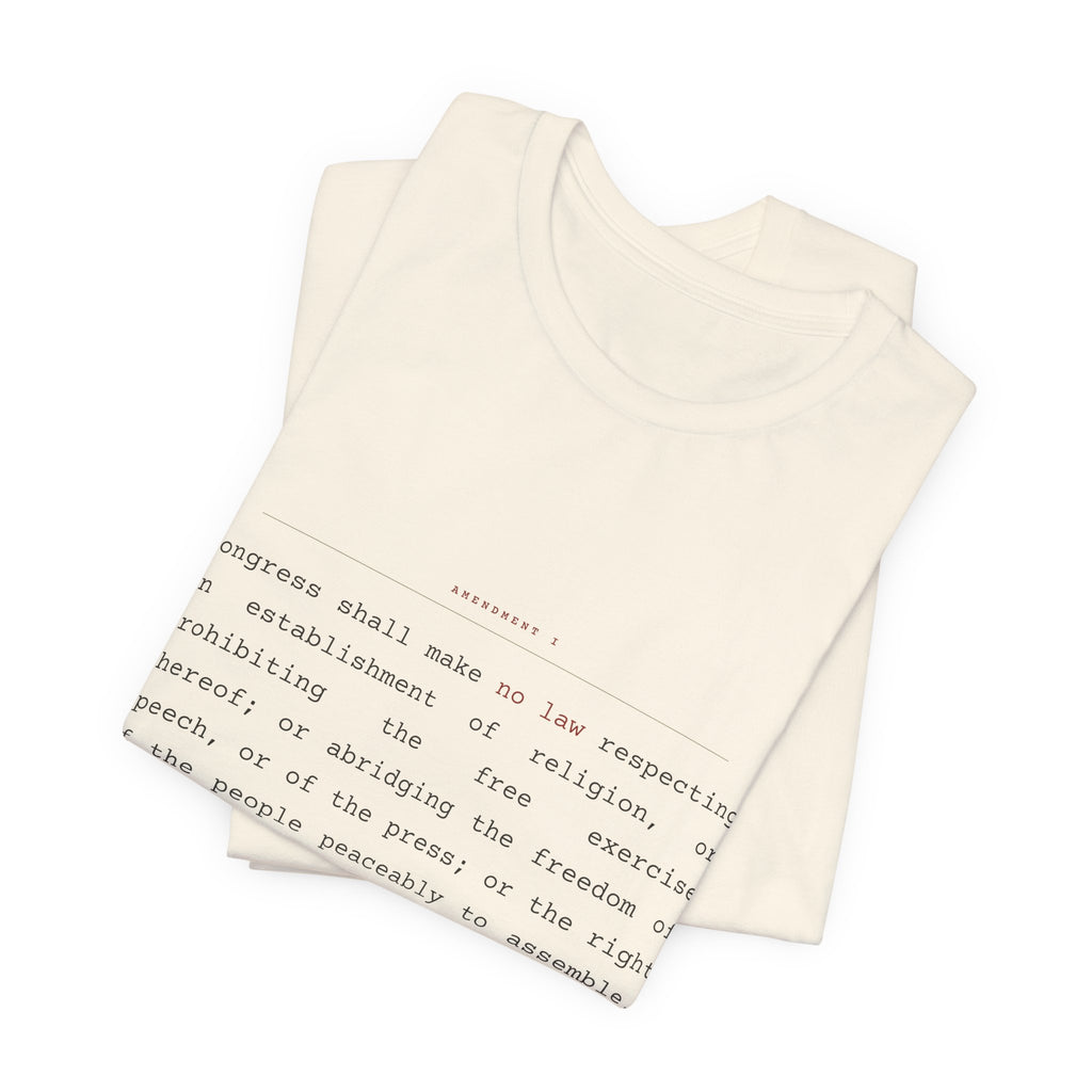 The First Amendment, In Full — Constitutional Text Tee (Natural)