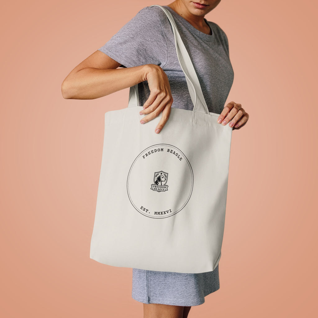 Freedom Beagle Seal — Cotton Tote (Bone)