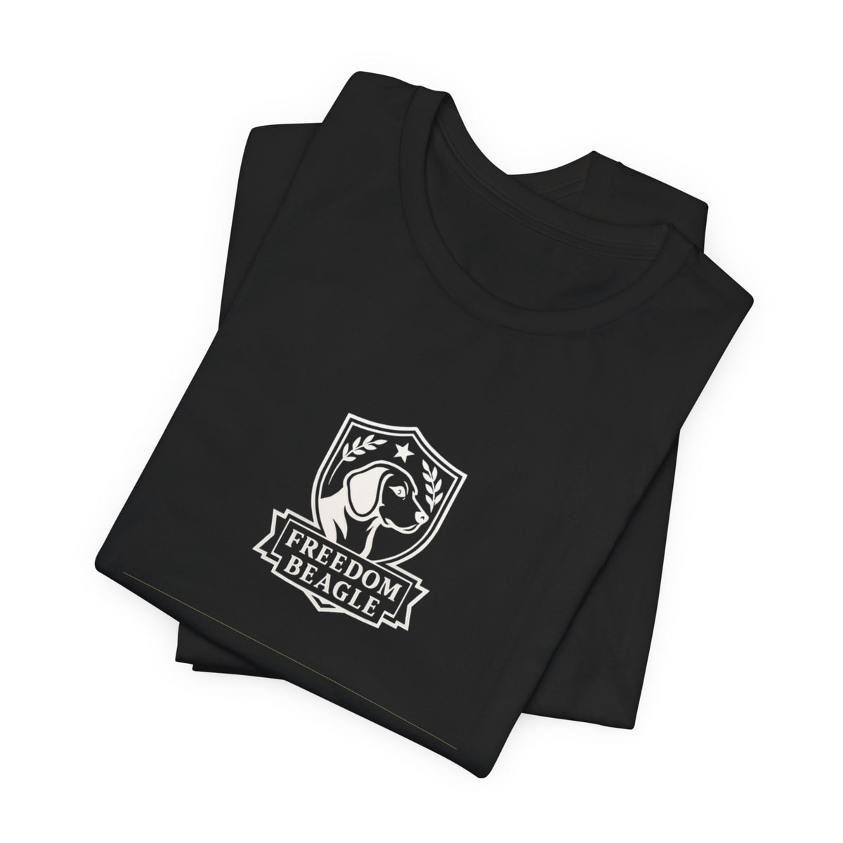 Off the Leash, On the Story — Freedom Beagle Crest Tee (Black)