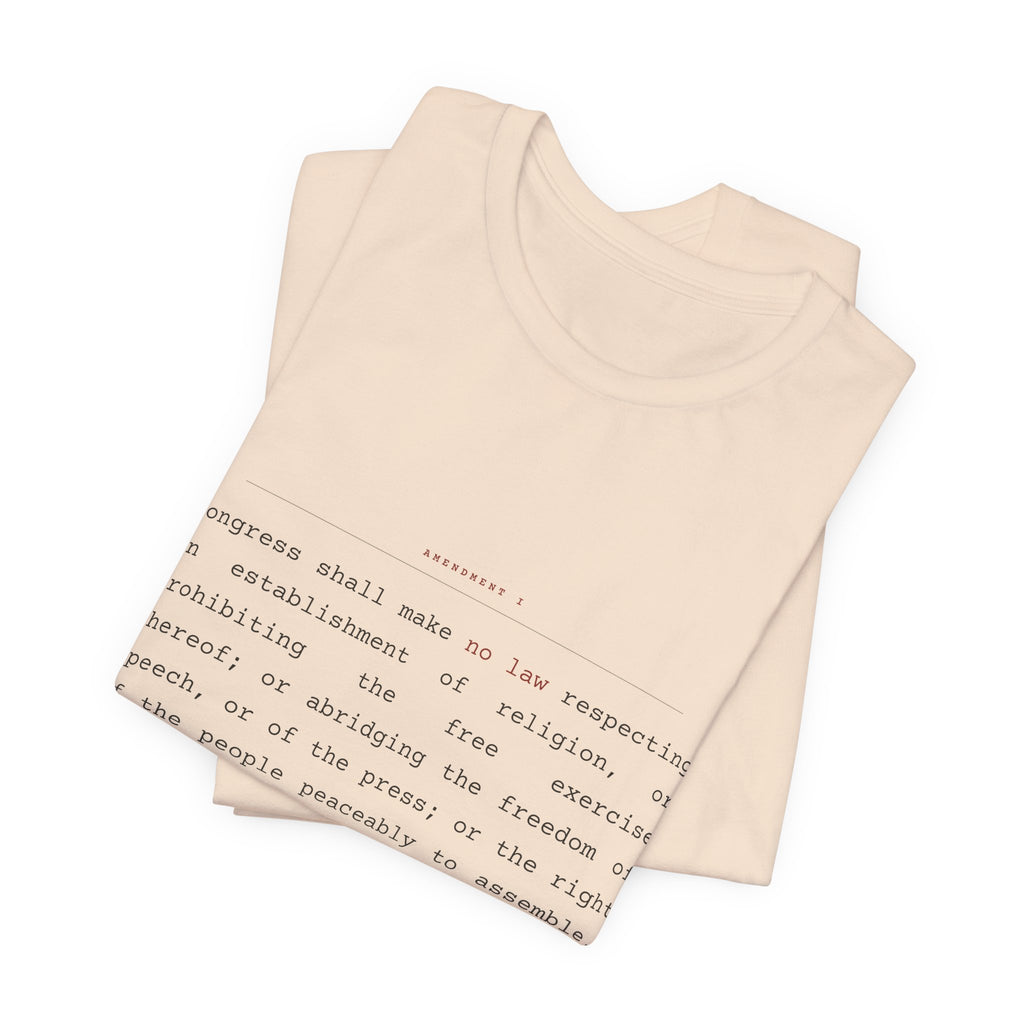 The First Amendment, In Full — Constitutional Text Tee (Natural)