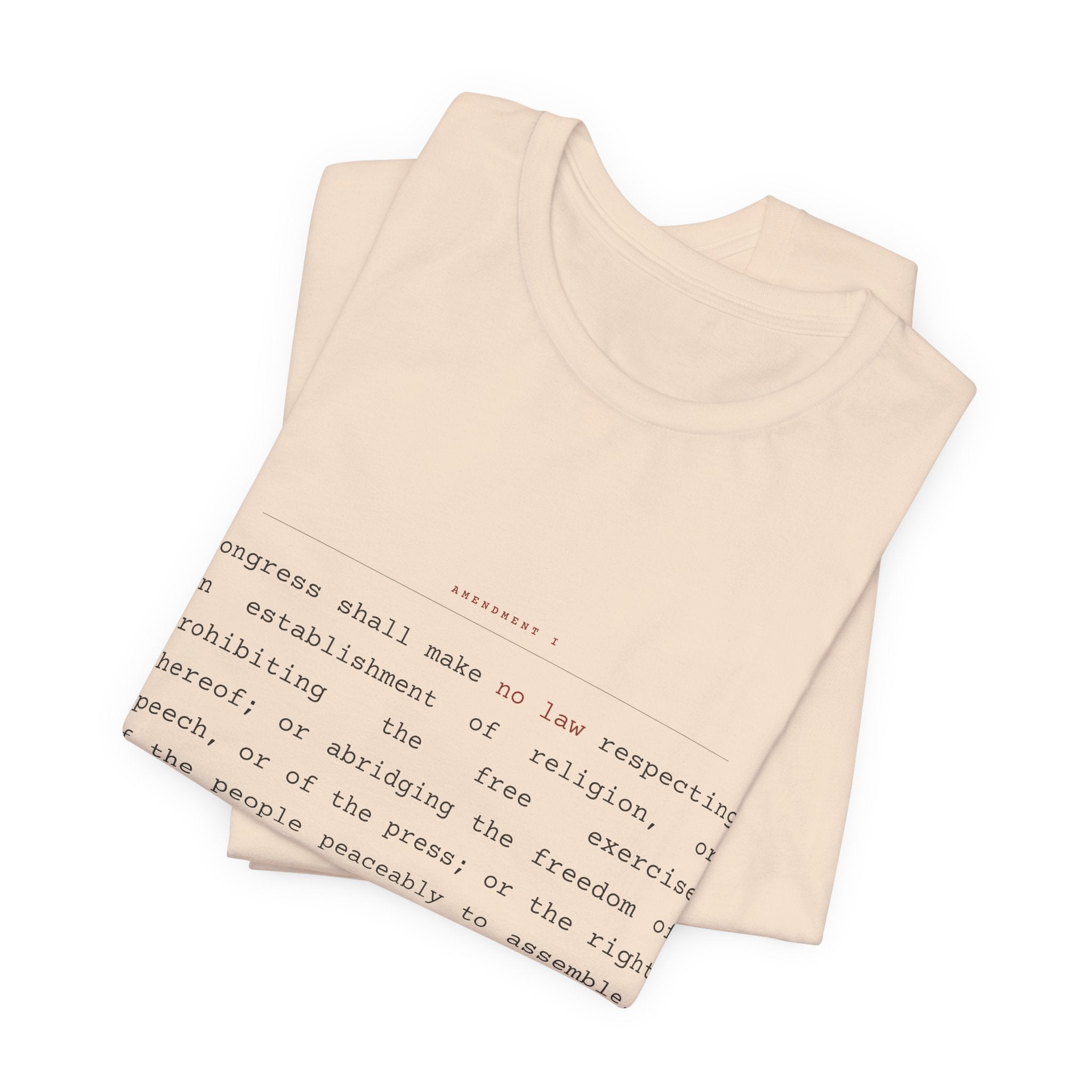 The First Amendment, In Full — Constitutional Text Tee (Natural)