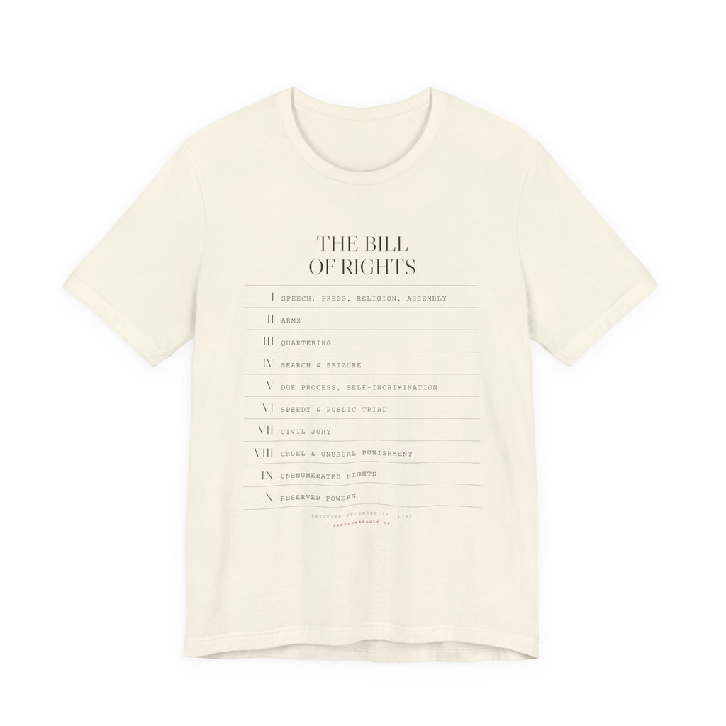 The Bill of Rights, I–X — Typographic Index Tee