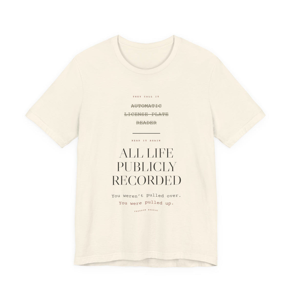 Read It Again — ALPR Tee (Natural)