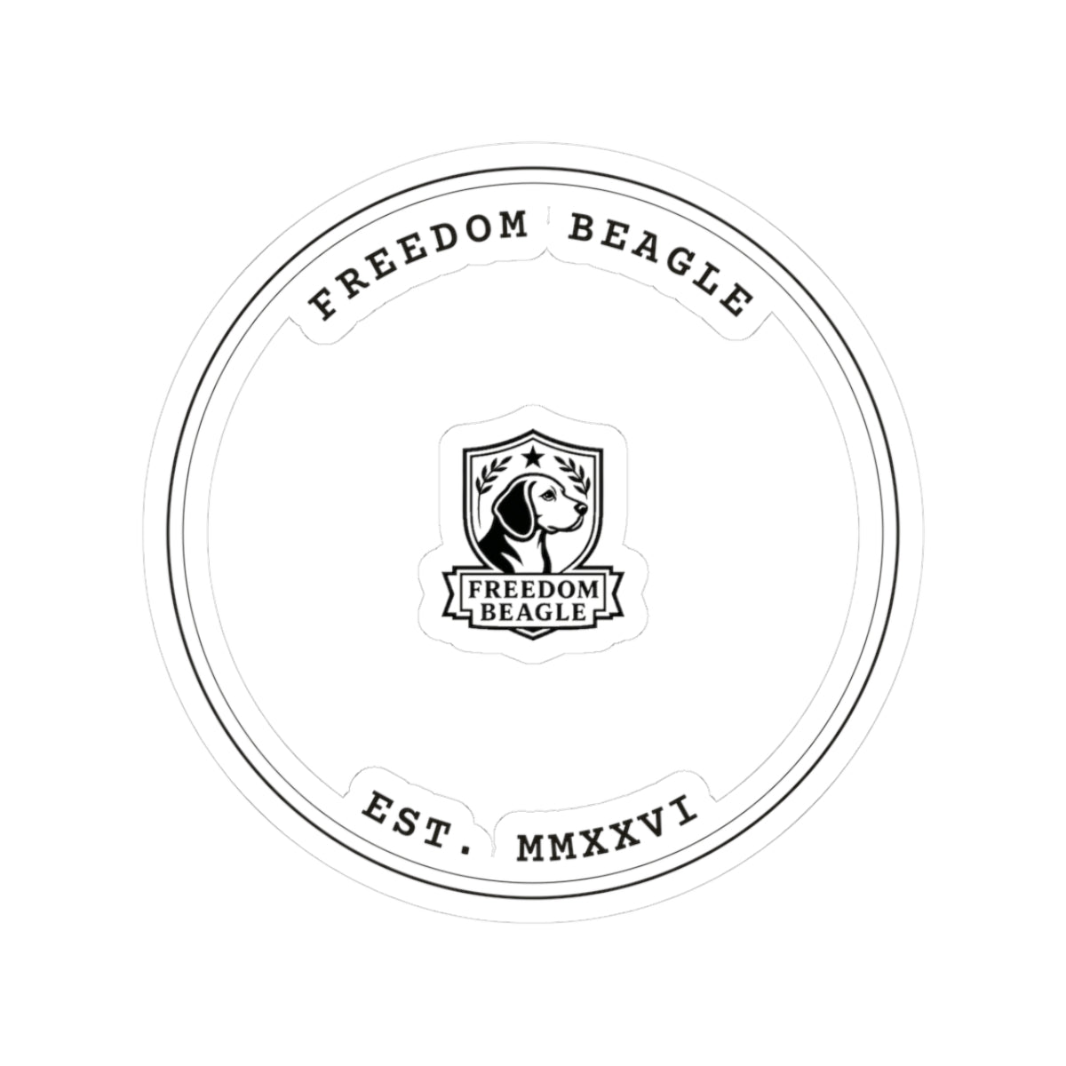 Freedom Beagle Seal — Kiss-Cut Sticker