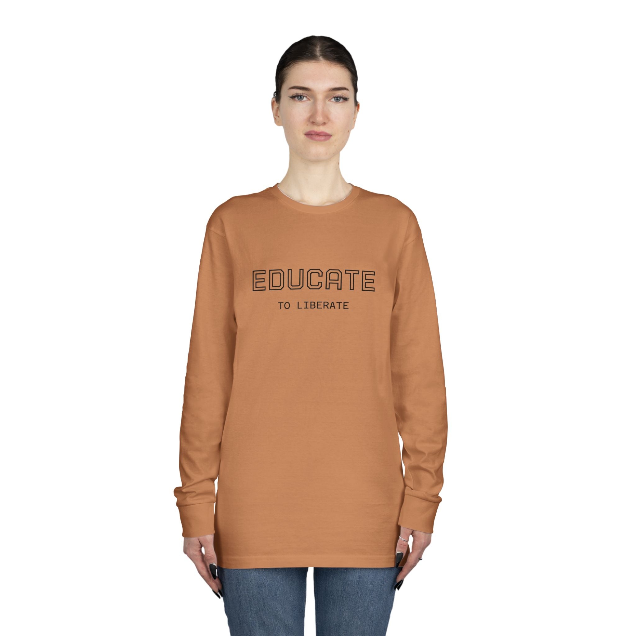 Long Sleeve Tee - Charlie Kirk, Educate to Liberate Design