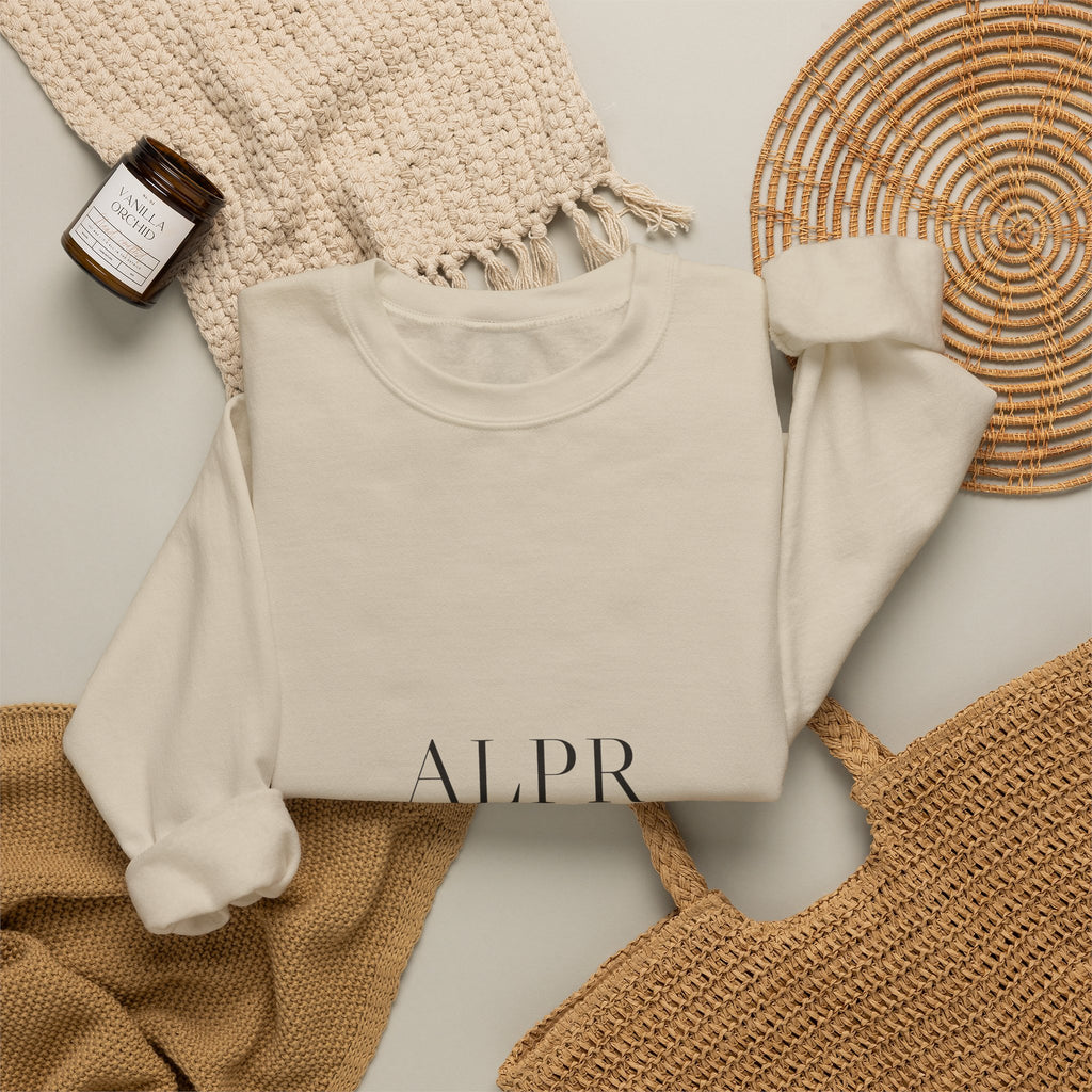 ALPR Full Kit Crewneck — All Life Publicly Recorded (Sand)
