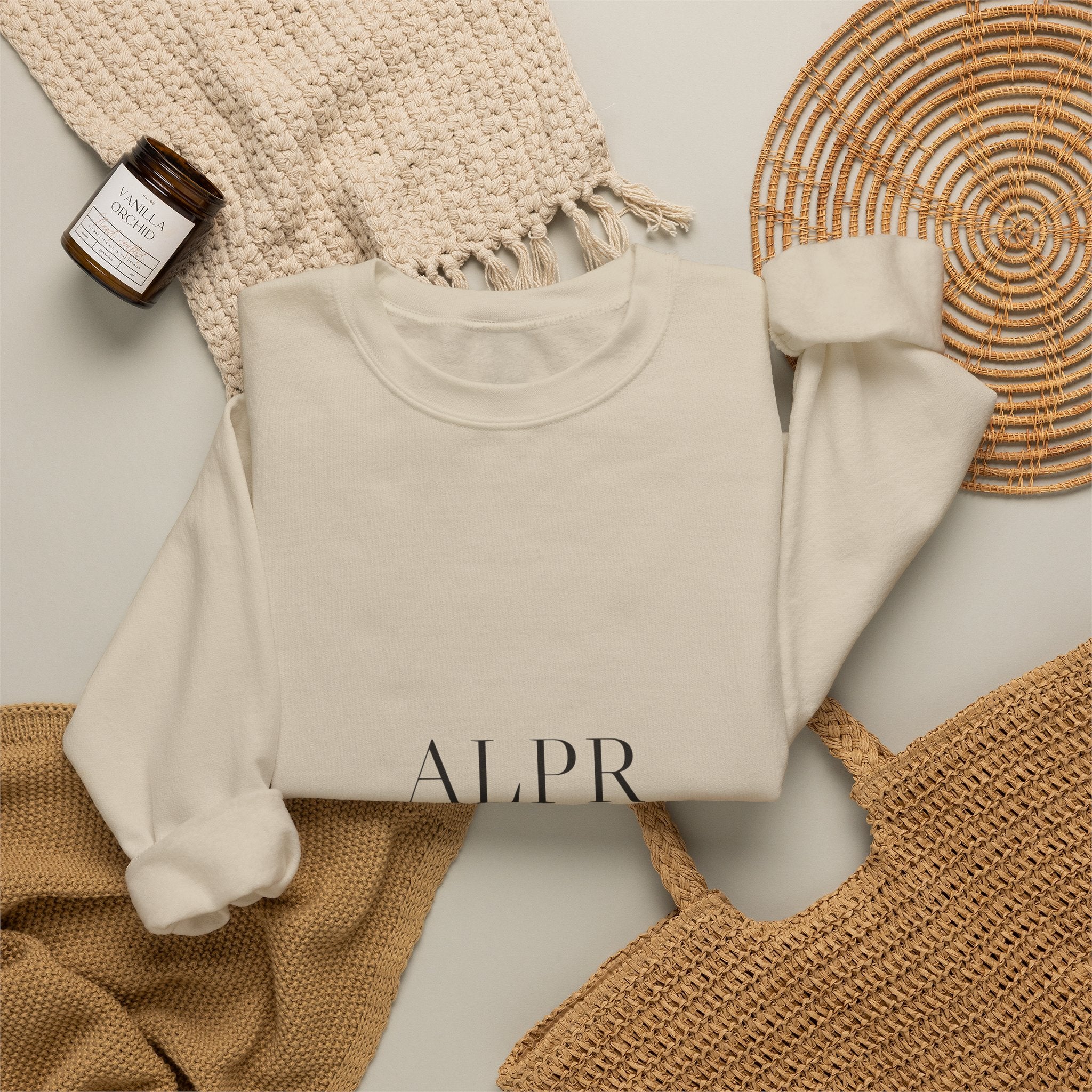 ALPR Full Kit Crewneck — All Life Publicly Recorded (Sand)