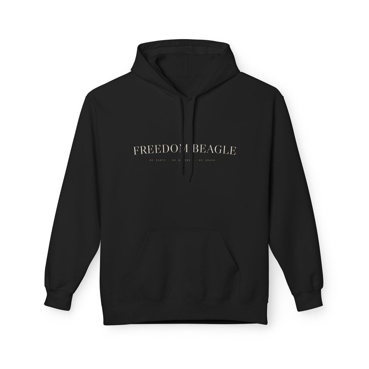 Freedom Beagle Hoodie — No Party, No Masters, No Leash (Black)