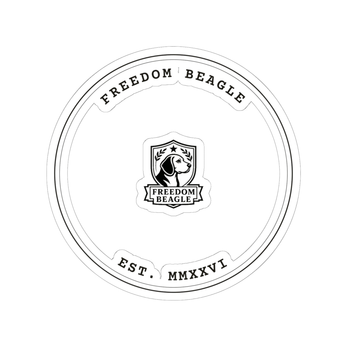Freedom Beagle Seal — Kiss-Cut Sticker