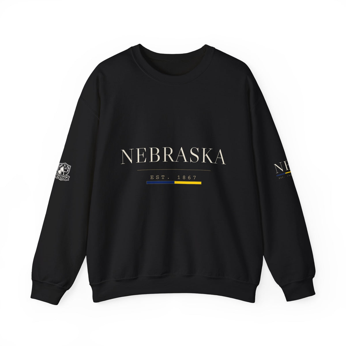 Nebraska — Freedom Beagle State Series Crewneck (Black)