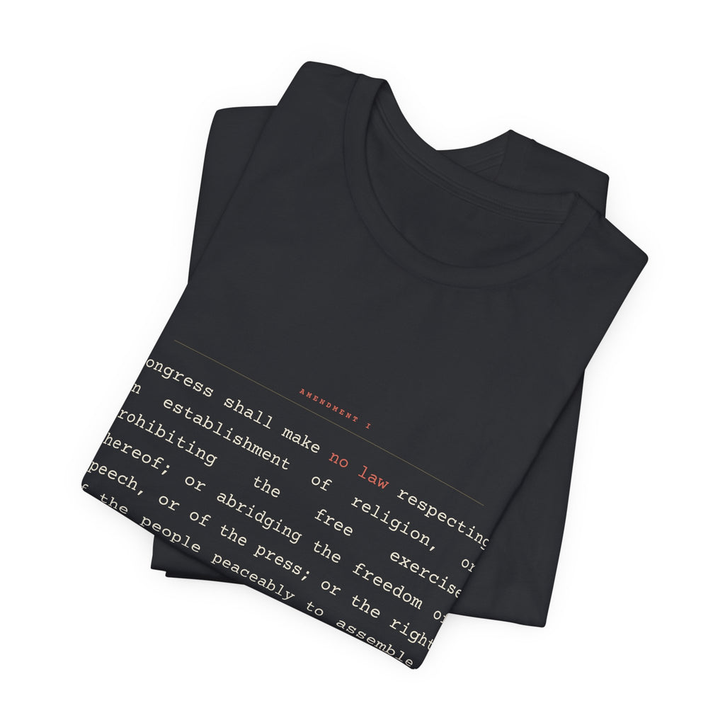The First Amendment, In Full — Constitutional Text Tee (Black)