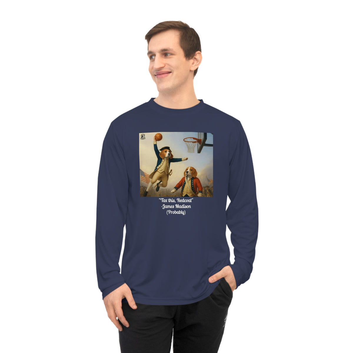 Unisex Performance Long Sleeve Shirt with Basketball Design - Perfect for Sports, Gym, Gifts, Activewear, Birthday, Holidays