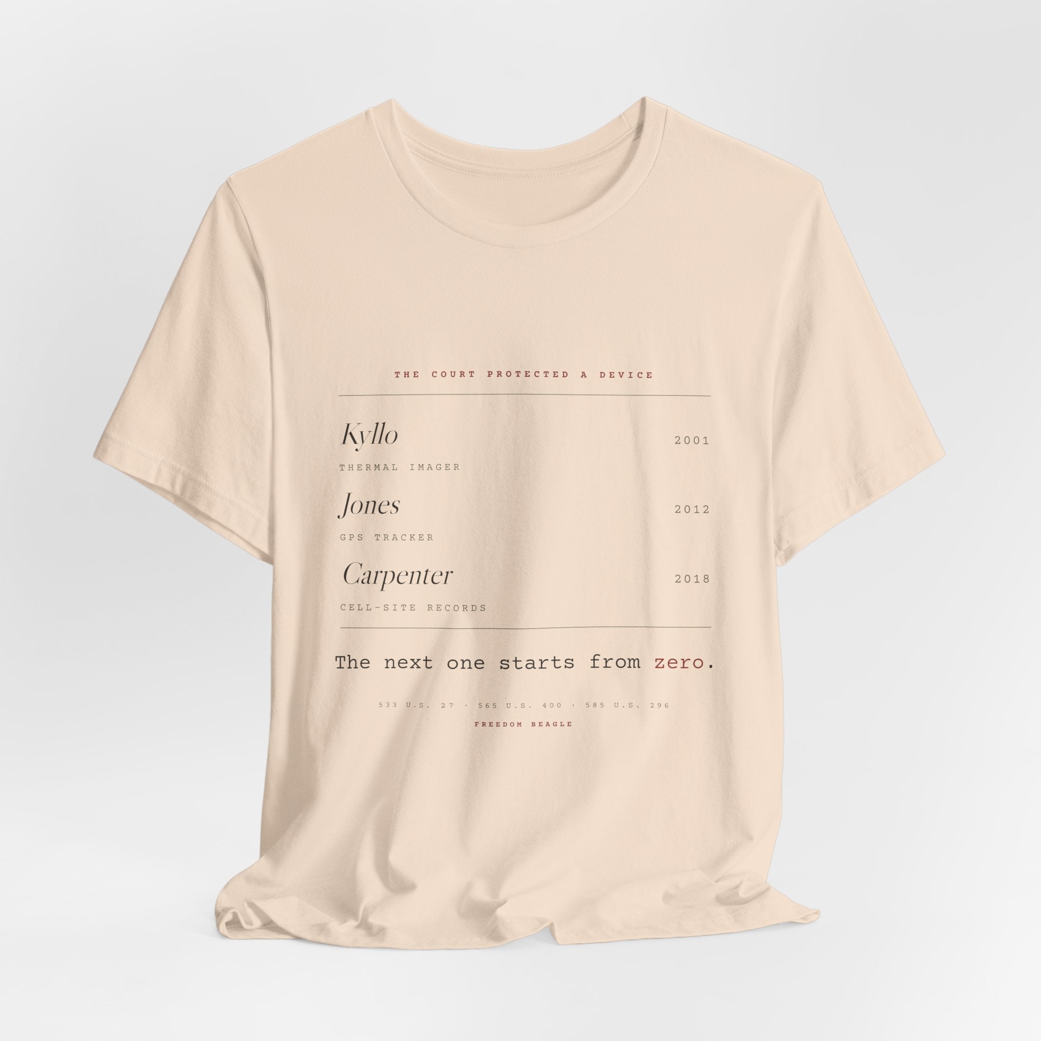 The Next One Starts From Zero — Fourth Amendment Tee (Natural)