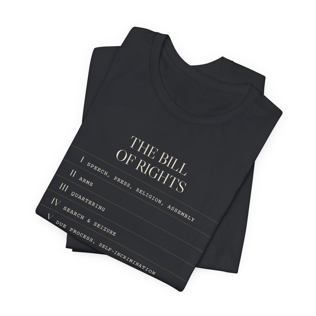 The Bill of Rights, I–X — Typographic Index Tee (Black)