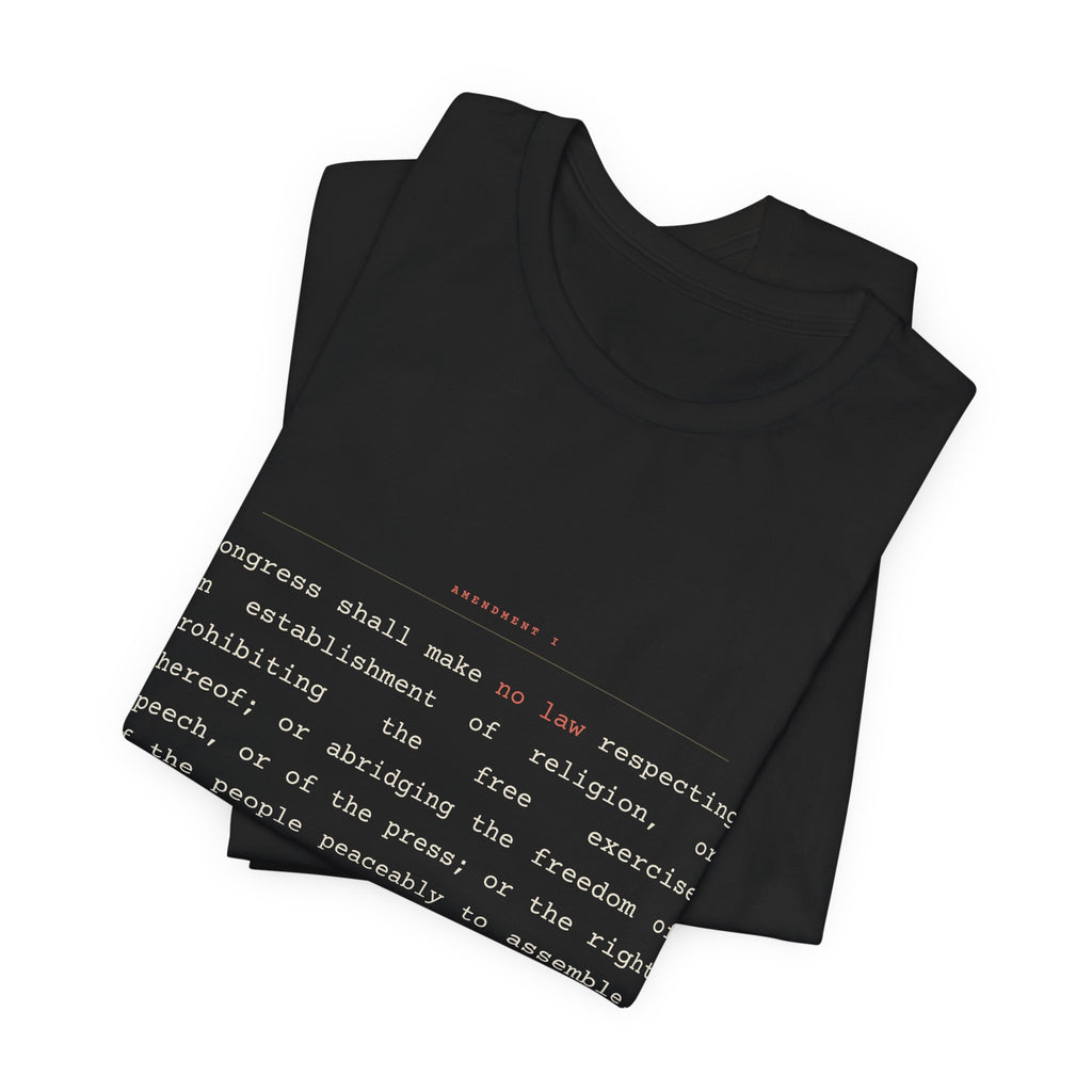 The First Amendment, In Full — Constitutional Text Tee (Black)